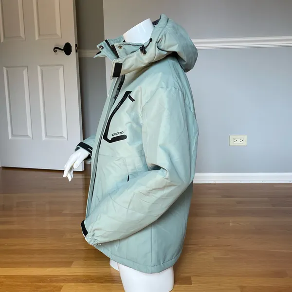 Moerdeng Women’s M Mint Green Waterproof Ski Snow Jacket Hooded Winter Coat NWT - Image 2