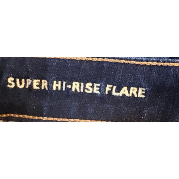American Eagle Flare Jeans Womens 8 Long Blue Excellent Super Hi-Rise Stretch - Image 5