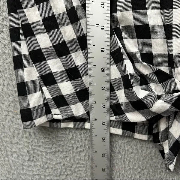 Madewell Button Back‎ Buffalo Check Tie Tee Short Sleeve Gingham Women's Small - Image 7