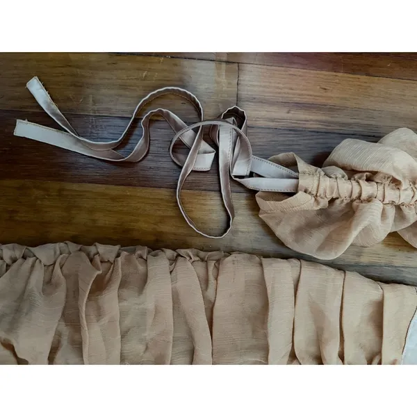 Rehab Women Champagne Ruched 2 Piece Set Crop Top Midi Skirt Size L‎ - Image 11