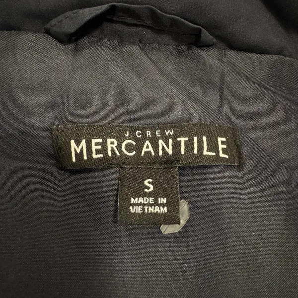 J Crew Mercantile Navy Blue Quilted Puffer Vest Size S Full Zip Equestrian NEW - Image 5