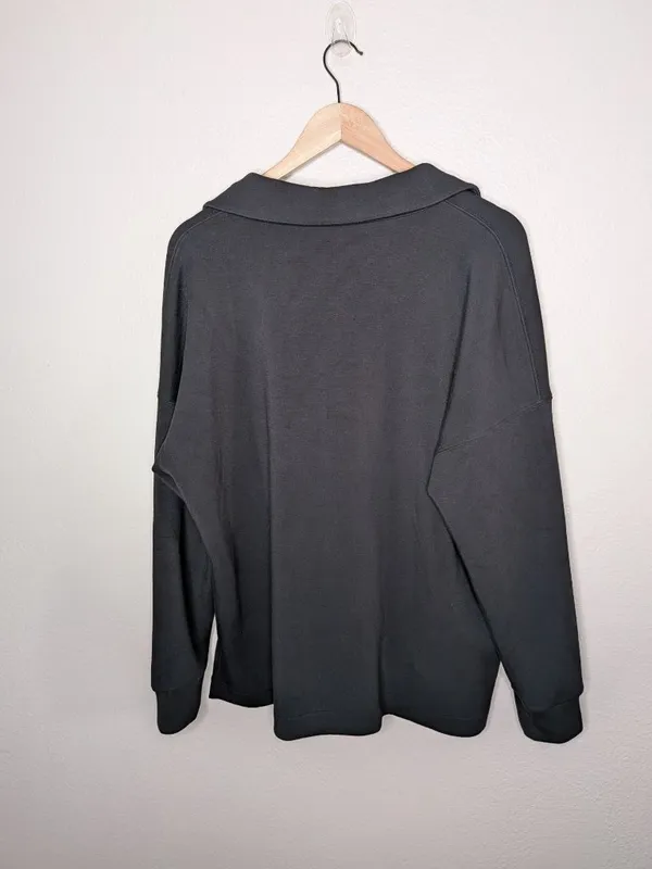 Spanx Black Air Essentials Polo Long Sleeve Top plus size 1X 50777r - Image 8