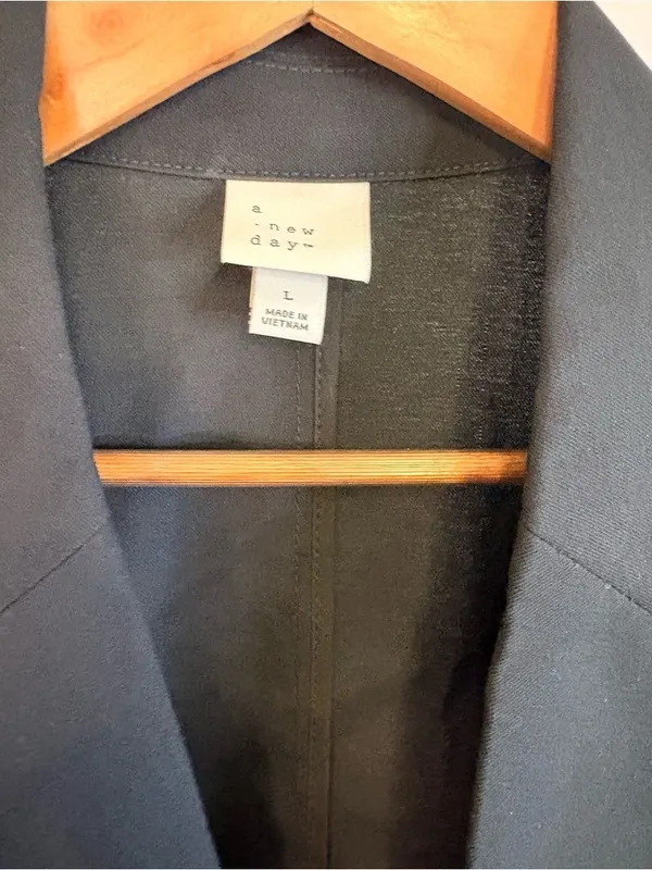 a new day Black Classic Open-Front Blazer - lightweight sz Large - Image 2