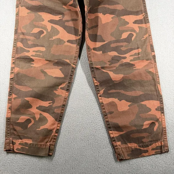 Sundry Camo Ankle Pants Womens 25 Brown Twill Pleated Crop Pockets Relaxed NWT - Image 2