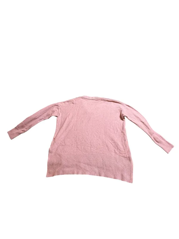 Banana Republic Pink V-Neck High-Low Slit Oversized Knit Sweater M - Image 4