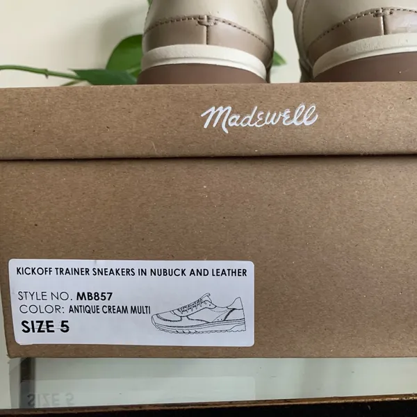 NWT Madewell Kickoff Trainer Sneakers Antique Cream Multi Size 5M - Image 4