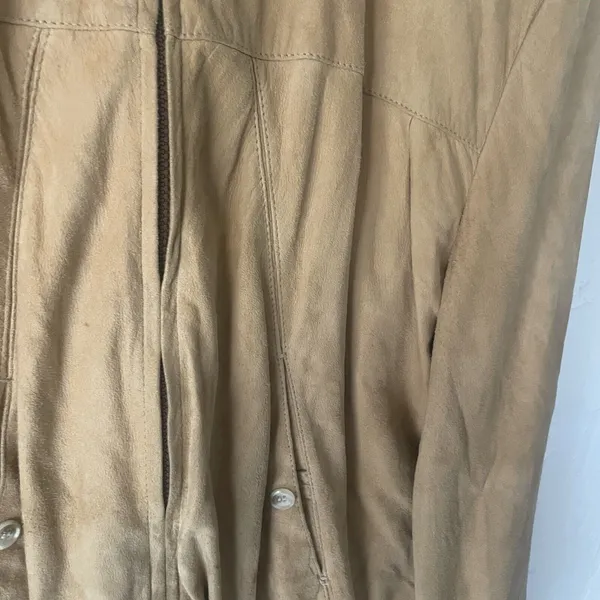 Scully Leatherwear Vintage 90s Size 44 XL Camel Tan‎ Suede Western Bomber Jacket - Image 4