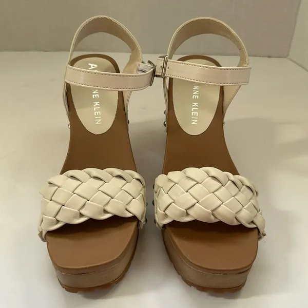 Anne Klein white Lori's woven ankle strap - Image 3