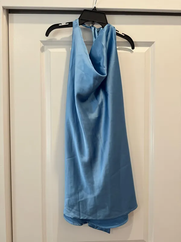 Amazon Blue Flowy High Neck Dress - Image 2