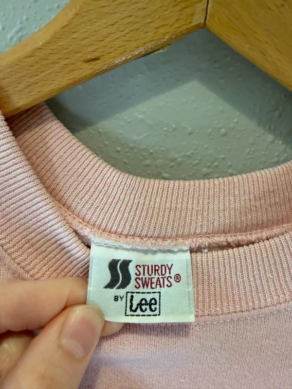 Sturdy Sweats by Lee Vintage Pastel Pink Oversized Crewneck Sweatshirt Medium - Image 5