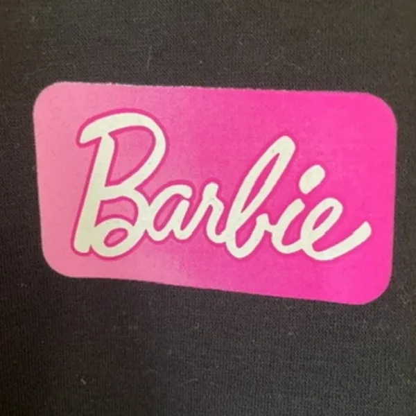 Barbie Dream Car Classic Logo Crew Neck Black Pink Patch Medium NEW NWT - Image 2