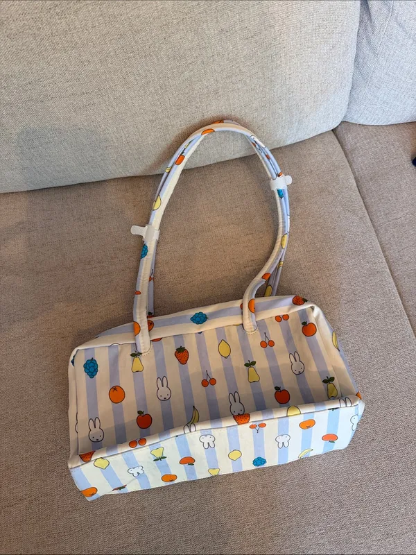 BAGGU Regular Bowler Bag- Picnic Stripes Miffy - Image 7