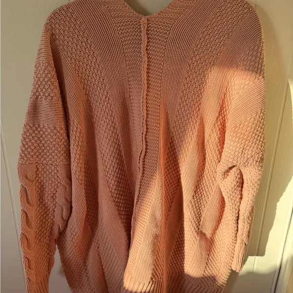 Agnes & Dora Peach Cable Knit Cardigan - Image 2