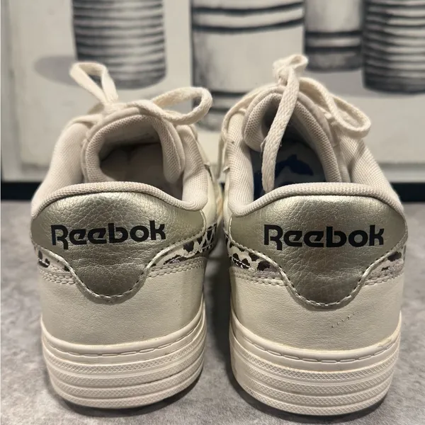 Reebok Women's Club C Double Tennis Sneaker White/Cheetah Size 8 - Image 3
