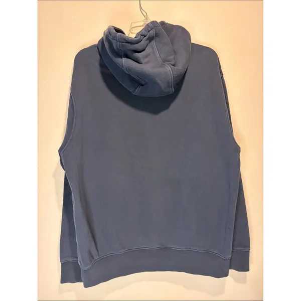 Nike Fine Athletic Goods Logo Hoodie Blue Cream Pullover Sweatshirt Size Large - Image 2