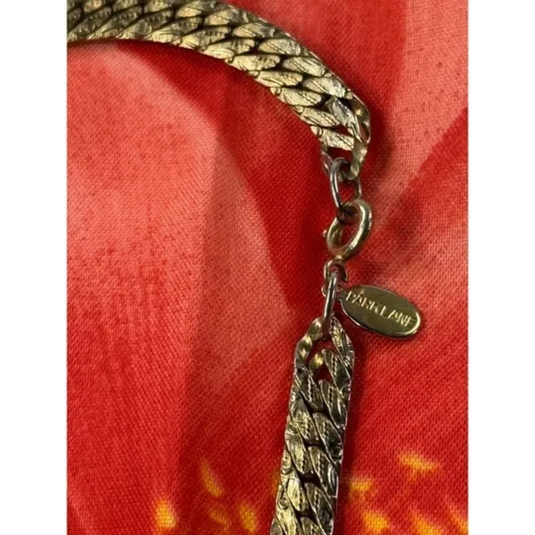Park Lane Vintage Gold Tone Flat Herringbone Chain‎ Necklace 16 Inch - Image 4