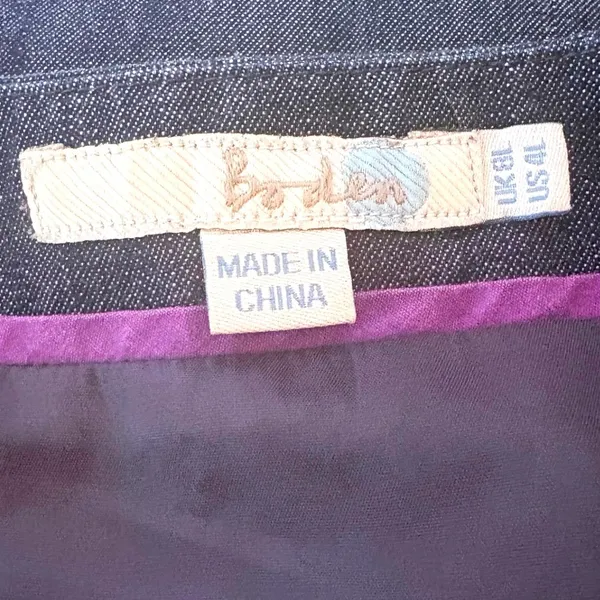 Boden Denim Shift Dress Womens 4L Blue‎ Excellent Pintuck Pocket - Image 5