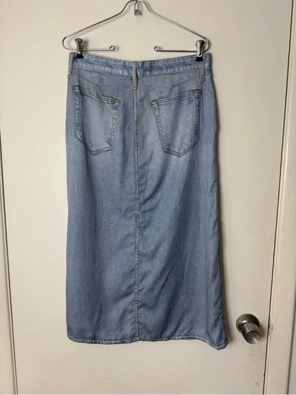 Rag & bone Miramar liquid faux denim midi skirt. 28 - Image 5