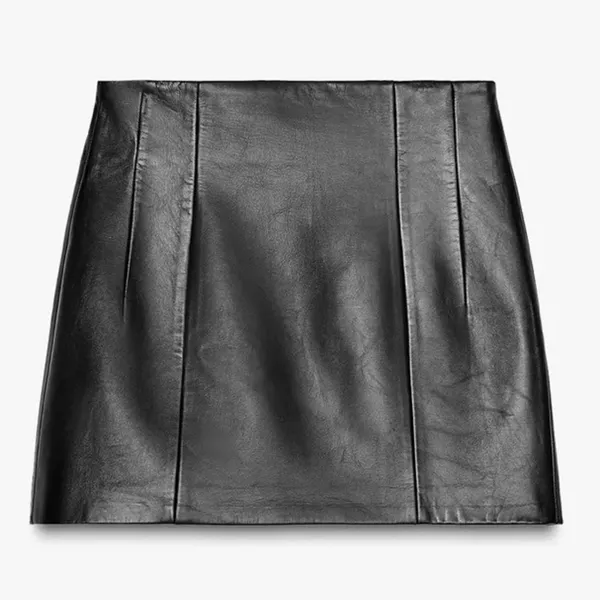Zara Faux Leather High Waist Black Mini Skirt Moto Whimsygoth Edgy Goth Size M - Image 3