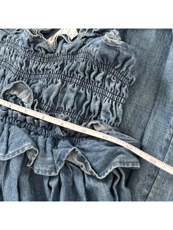 UO Kimchi Blue Cotton Kenzie Empire Waist Bow Denim Midi Dress NWT XS - Image 6