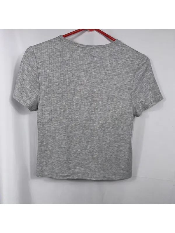 Yogalicious Heavenly Rib Tara Crop Top M NWT Gray - Image 8