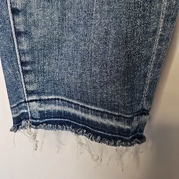 7 for all mankind luxe vintage Roxanne ankle cropped skinny raw hem jeans sz 33 - Image 5