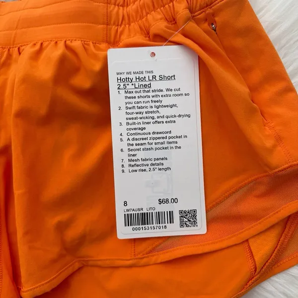 Lululemon Hotty Hot Low Rise Lined Short 2.5" Lit Orange Size 8 - Image 11