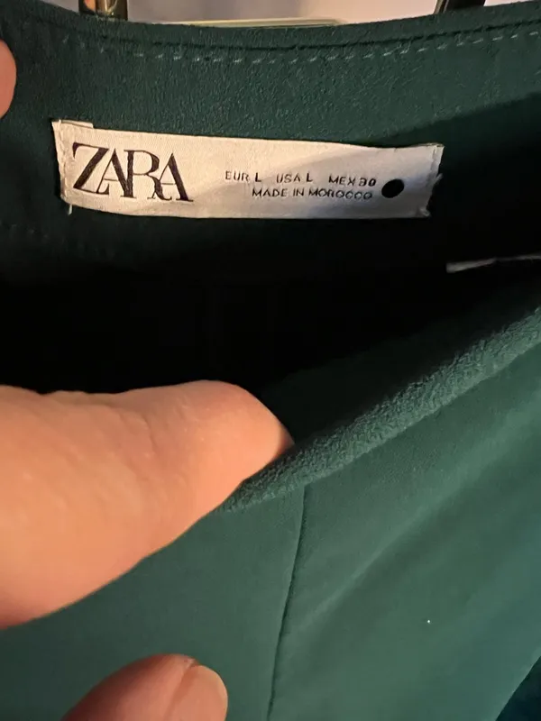 Zara Dark Green Wide-Leg Pants - Image 7