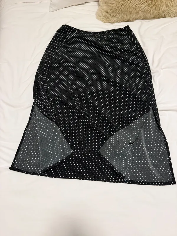 Kathie Lee Collection Black Polka Dot Maxi Skirt - Image 4
