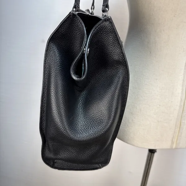 Rebecca Minkoff Black Pebble Leather Darren Tote Bag Large Shoulder Purse Lined - Image 3