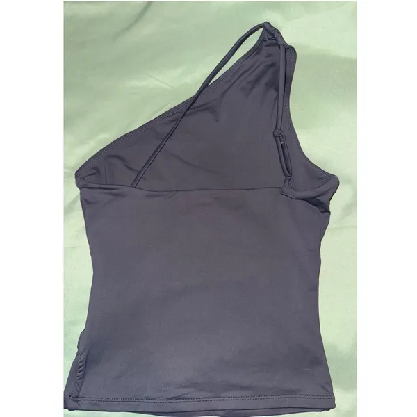 Qinsen 2 Pack One‎ Shoulder Ruched Tank Tops Pink Grey XS NWT - Image 4