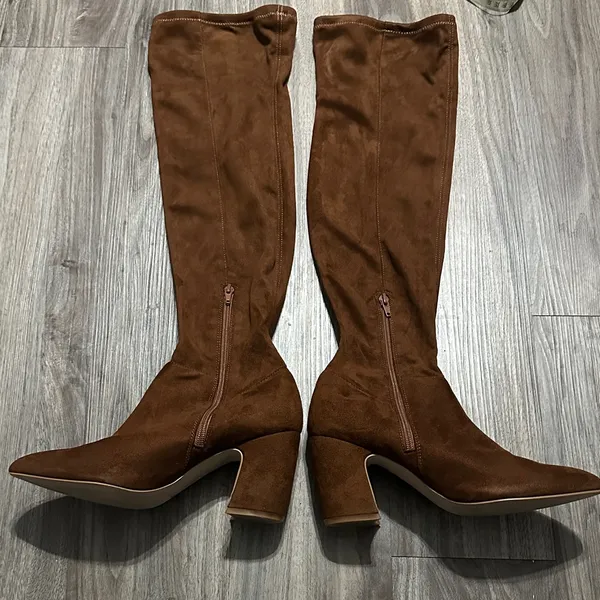 Steve Madden Brown Suede Heeled Boots - Image 3