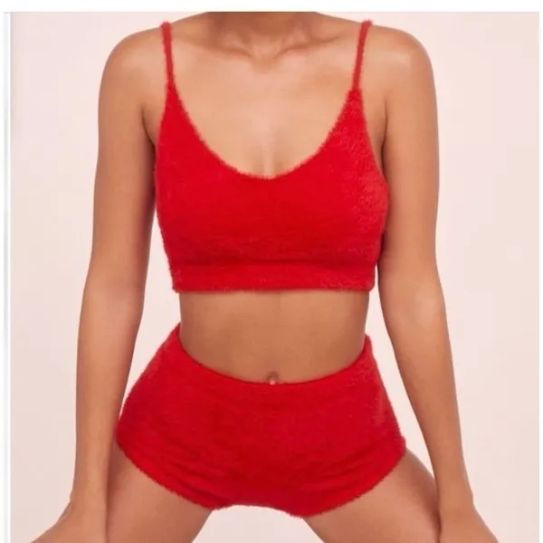 For love and lemons red fuzzy tank top set - Image 12