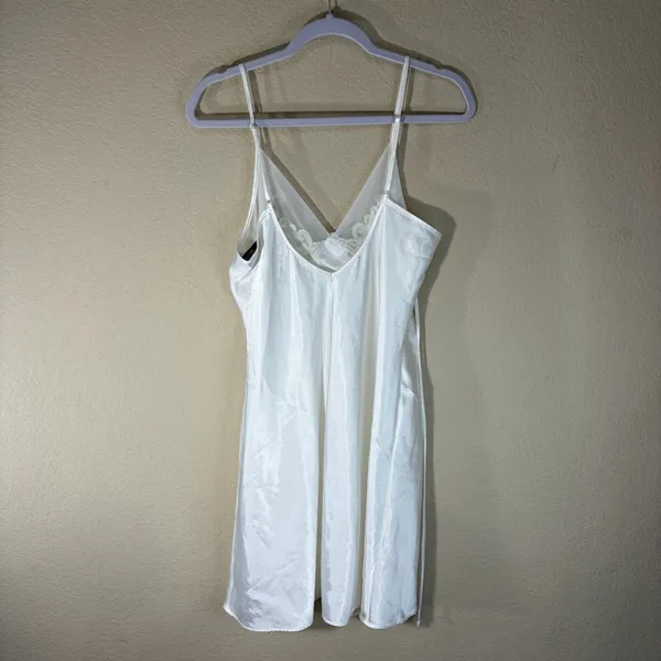 Delicates Intimate Nightgown/Slip White Lace Florals Sz M Bridal Honeymoon Vacay - Image 4