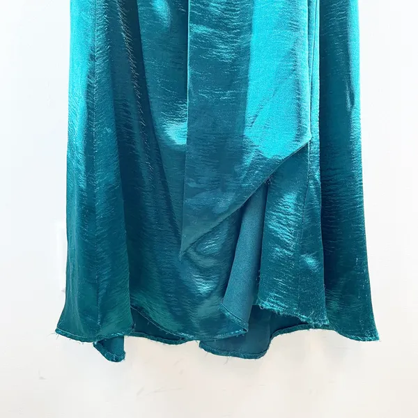 Lovers and Friends Kendall Satin Halter Open Back Sash Maxi Dress Gown Green S - Image 7
