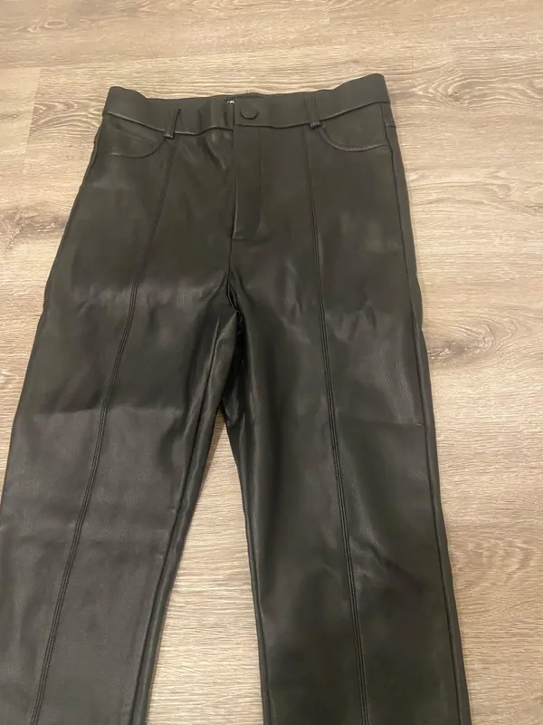 High Waisted Faux Leather Pants - Image 3
