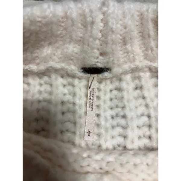 Free People Alpine Crop Mock Neck Wool Alpaca Blend Sweater Size Large Soft - Image 4