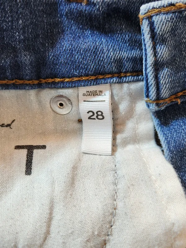 Loft Medium Wash Distressed Cuffed Denim Shorts Size 28 - Image 9