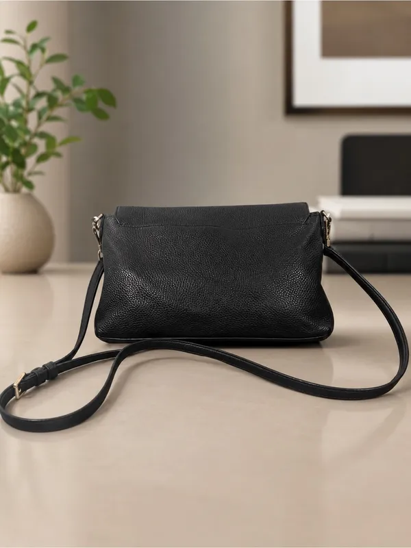 Kate Spade Black Polly Convertible Flap Leather Crossbody Bag Purse Length - Image 3
