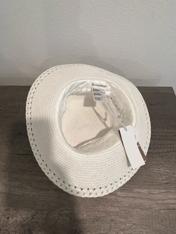 White Woven Sun Hat By GIANI BERNINI - Image 2