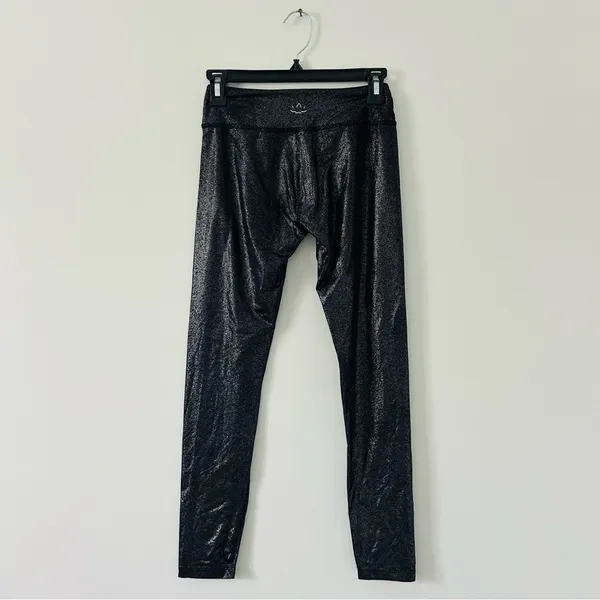 Beyond Yoga Black Metallic Mid Rise 26in Leggings S - Image 2