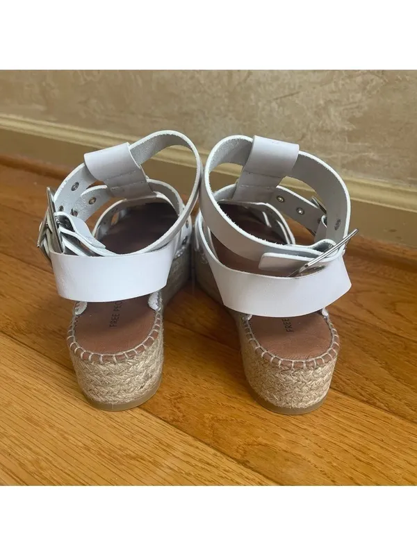Free People Gable Glad Espadrille Gladiator Sandals White Leather Size 36, US 6 - Image 9