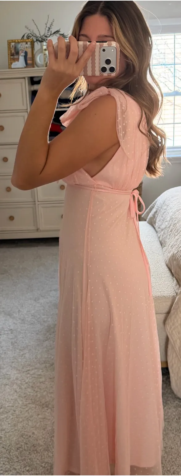 Boutique Pink v neck midi dress - Image 4