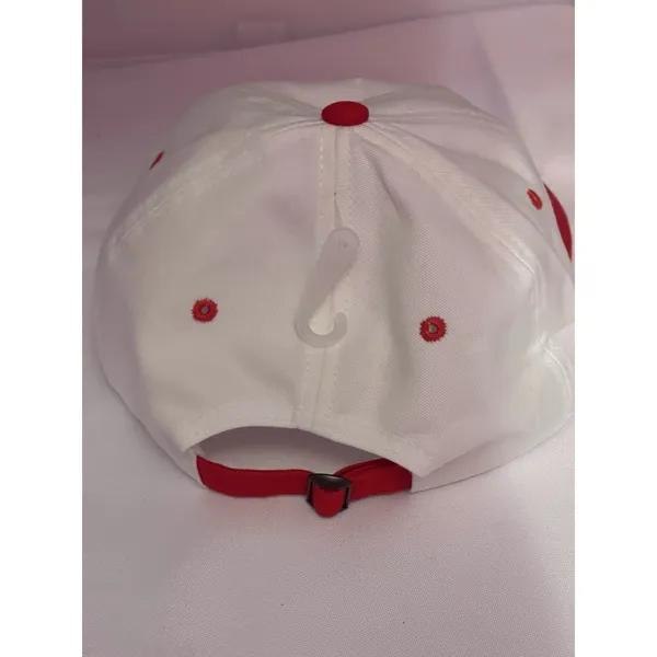 Cherry Embroidered Patch Brushed‎ Cotton Unstructured Baseball Cap White - Image 2