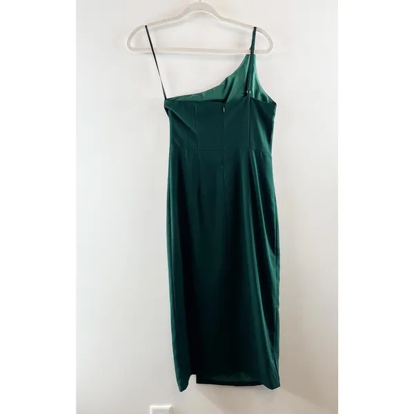Petal + Pup Xiomar One Shoulder Midi Dress Emerald Green 2 - Image 4