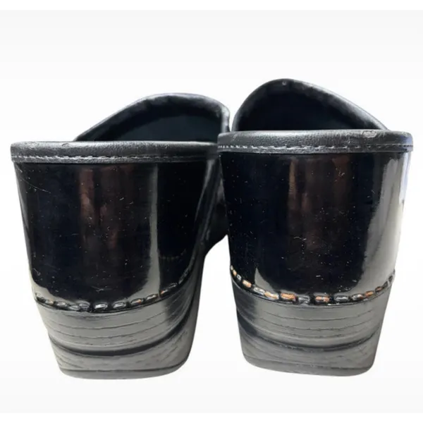 Dansko Professional Black Patent Leather Clogs Womens 10.5 EU 41 Nursing Shoes - Image 4