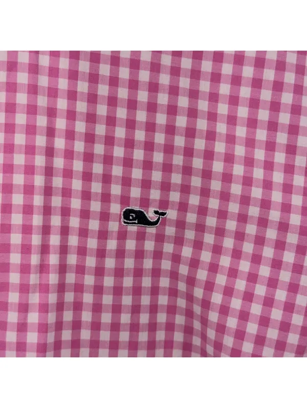 Vineyard Vines Pink Gingham Button Down Shirt Size 8 - Image 5