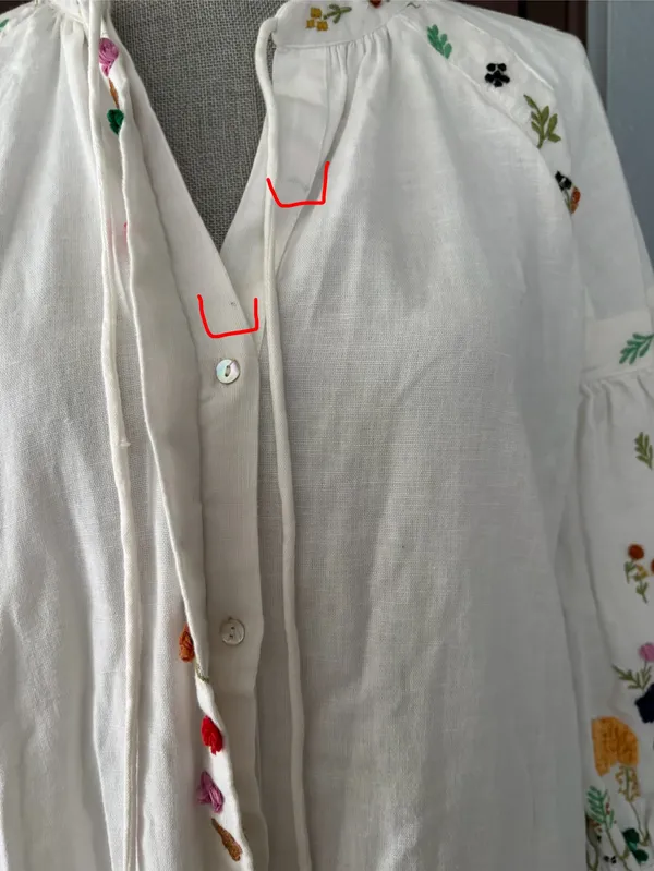 Zara white long floral embroidered tunic (dress) *no sash belt* - Image 4