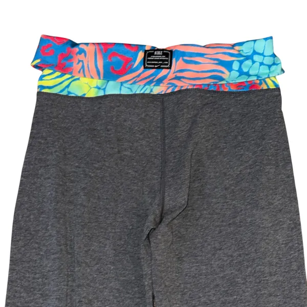 Nike gray multicolor animal print waistband yoga pants - Image 4