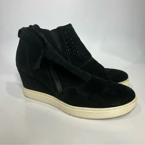 Sofft Bellview black suede‎ wedge sneakers booties women’s size 10 casual - Image 2